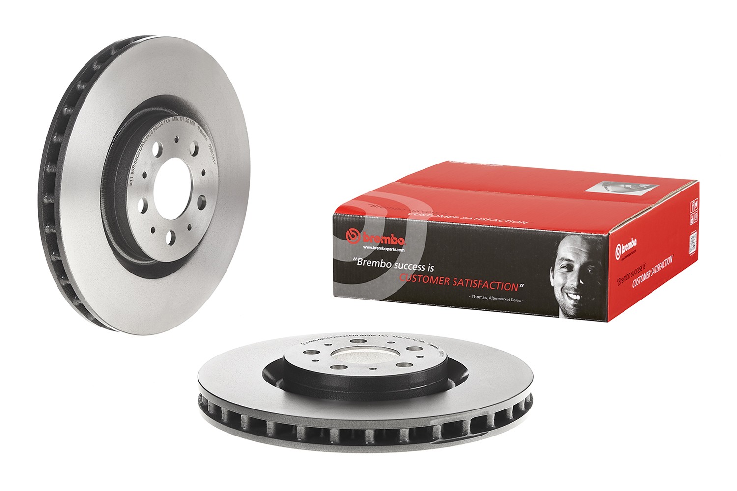 Brembo Front Left or Right 330mm PVT Coated Disc Brake Rotor for Volvo S60 V70 R