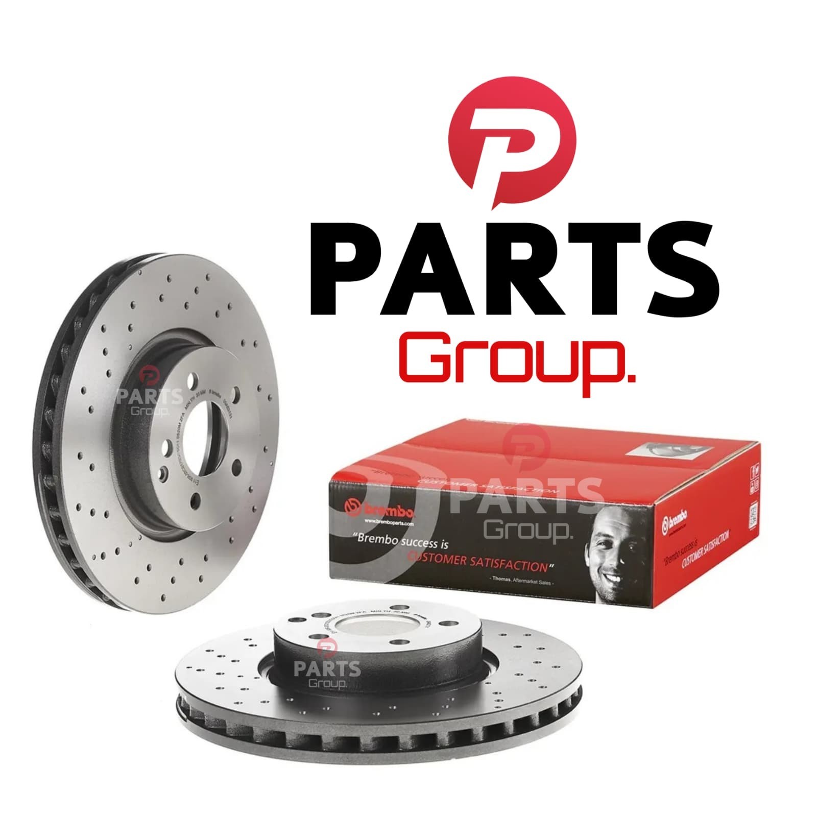 FOR MERCEDES C350 CGI 2011-2014 S204 DRILLED/PERFORATED FRONT BREMBO DISCS 322MM