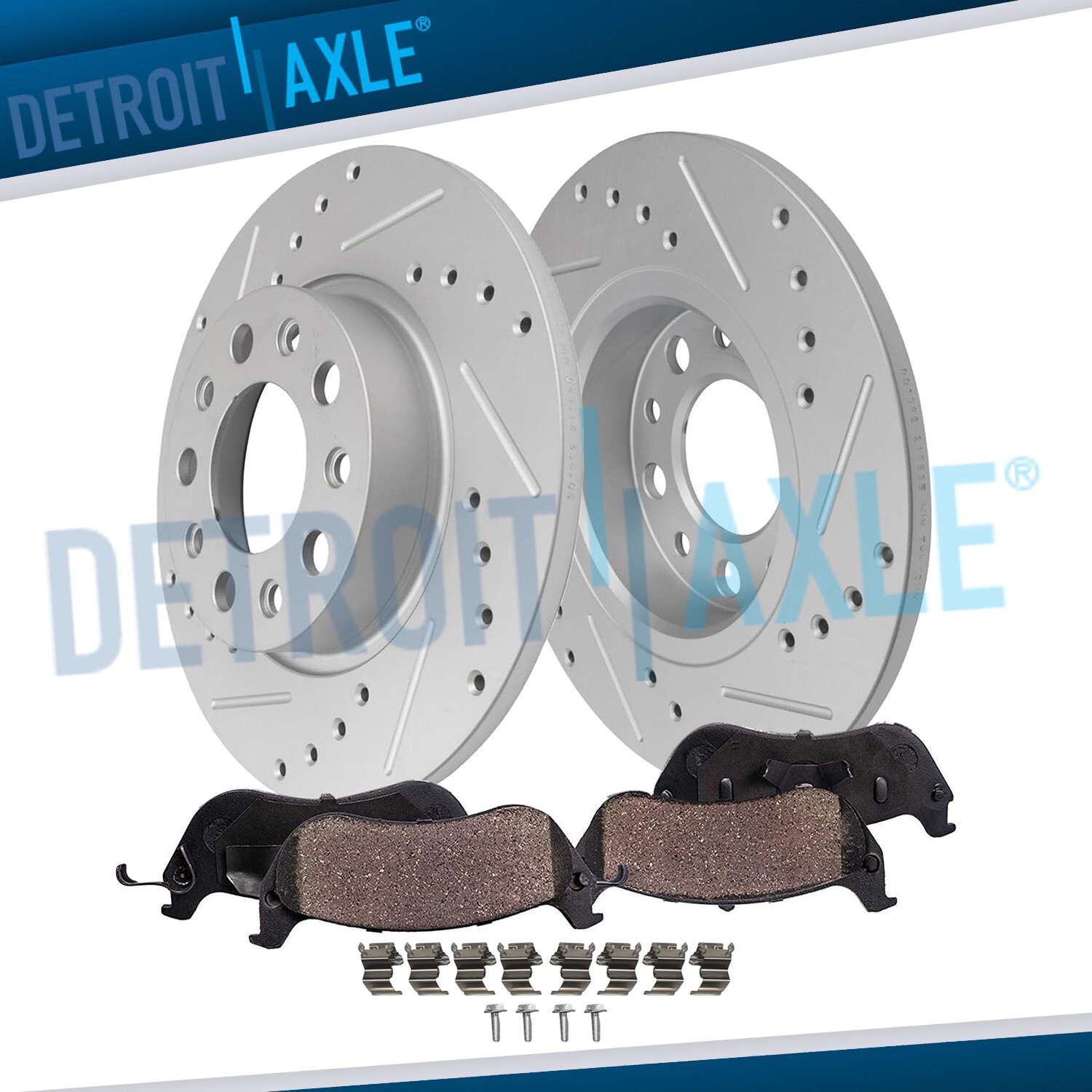 Rear Drilled and Slotted Brake Rotors Brake Pads Kit for Jeep Renegade Fiat 500X