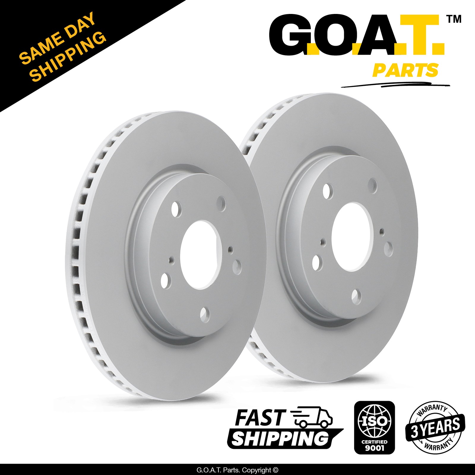 Front Brake Rotors Set for 10-12 Lexus HS250h 12-18 Toyota Prius V RAV4 10.83 in