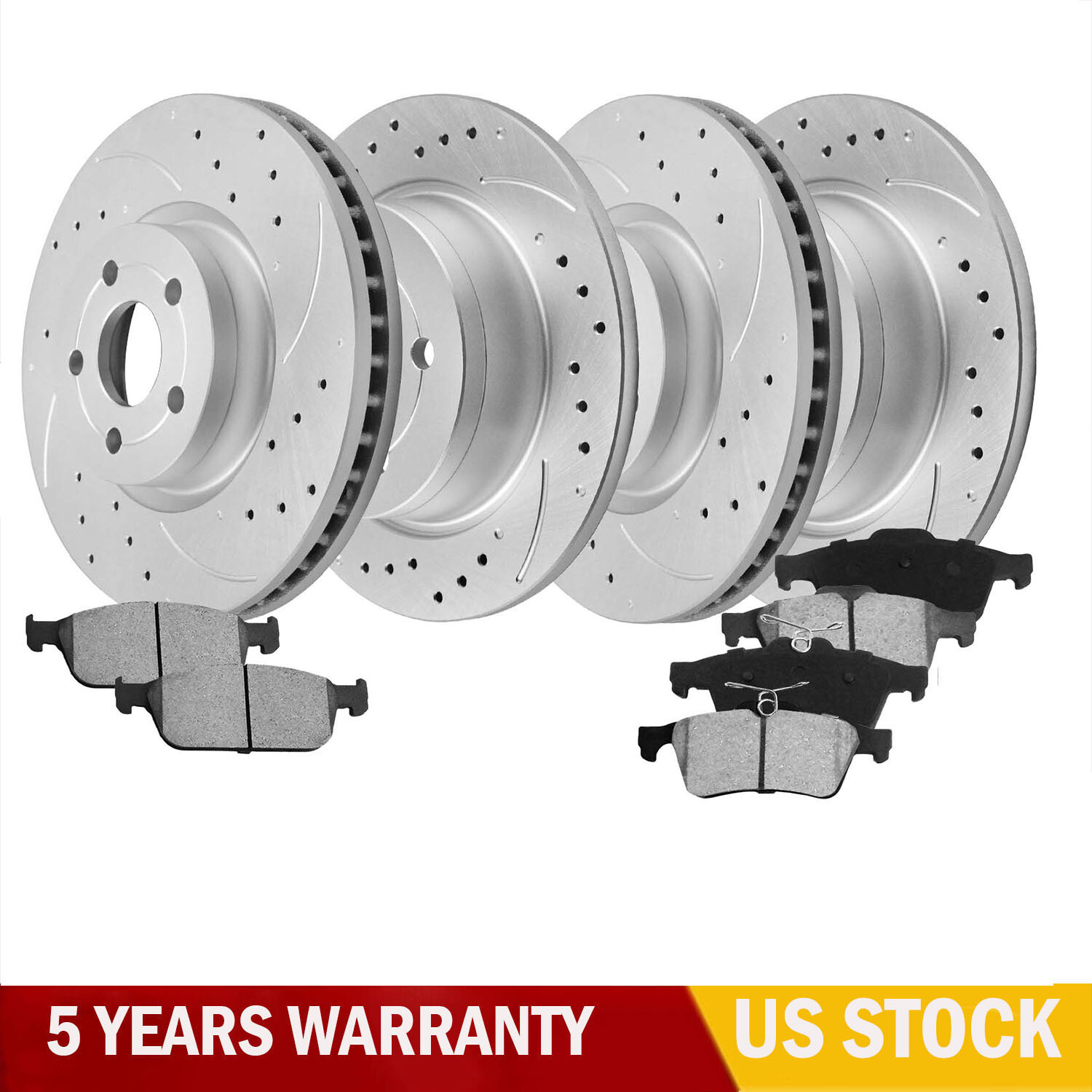 276.6mm Front and 273.8mm Rear Disc Rotors and Pads Kits for Subaru Impreza