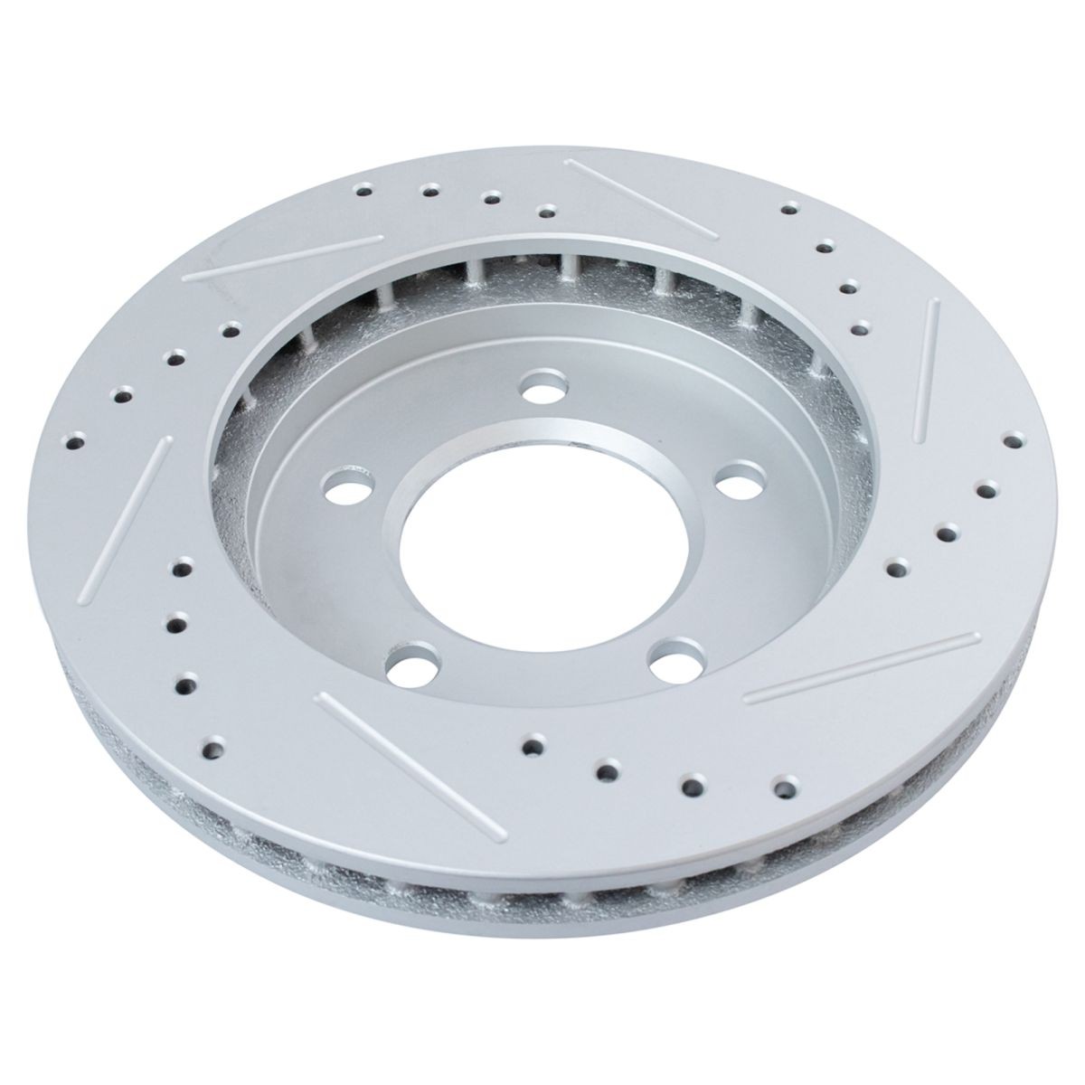 Front Rear Posi Ceramic Brake Pad & Performance Drilled Slotted Rotor