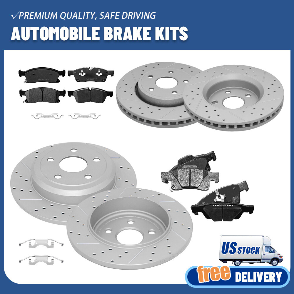 Front Rear Brake Rotors Ceramic Pads For 2011-2020 Dodge Durango Grand Cherokee