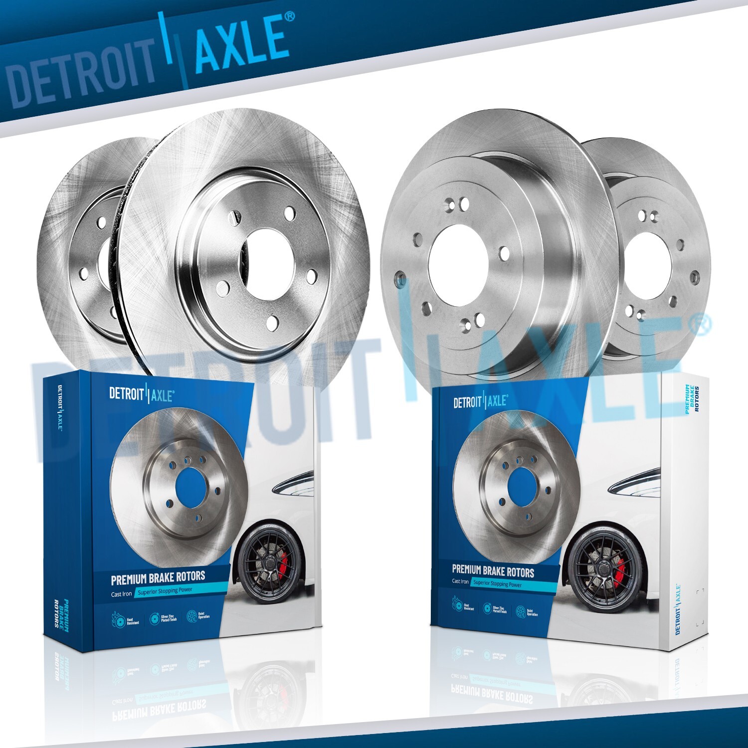 305mm Front and 302mm Rear Disc Brake Rotors Kit for Hyundai Tucson Kia Sportage
