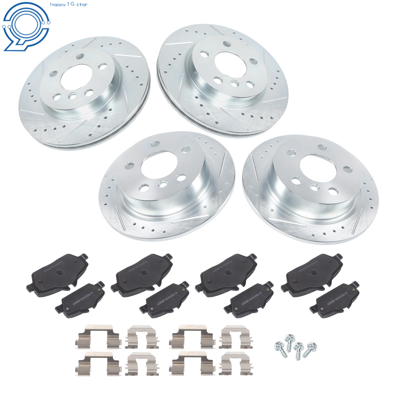 Front & Rear Drilled Brake Rotor & Brake Pads For Mini Cooper F56/ F57 2015-2016