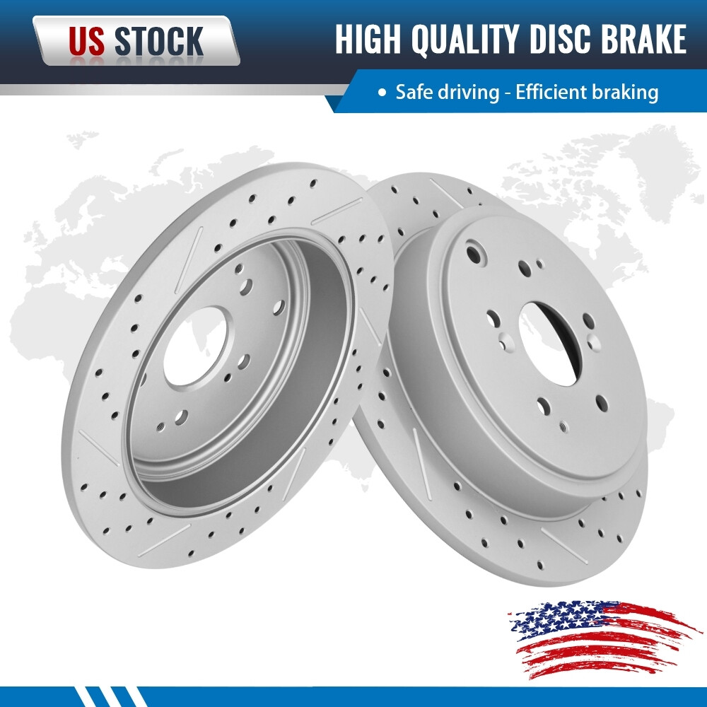 Rear Disc Brake Rotors Fit for 2003-2008 Honda Pilot 3.5L 2001 – 2006 Acura MDX