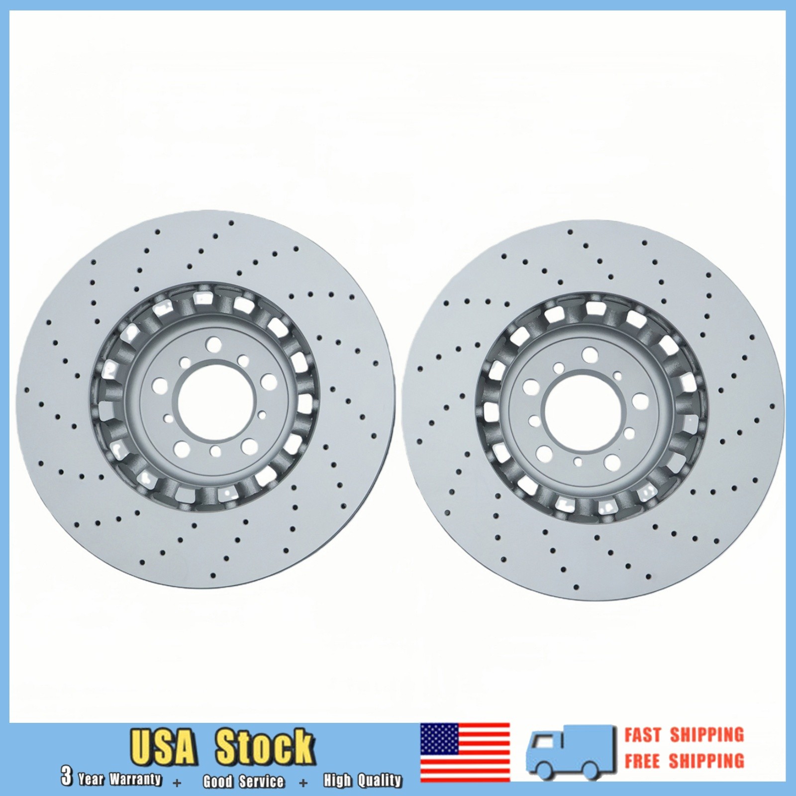 Set of 2 Front 380mm Brake Disc Rotors Fits 2015-2020 BMW F80 F87 F82 M2 M3 M4