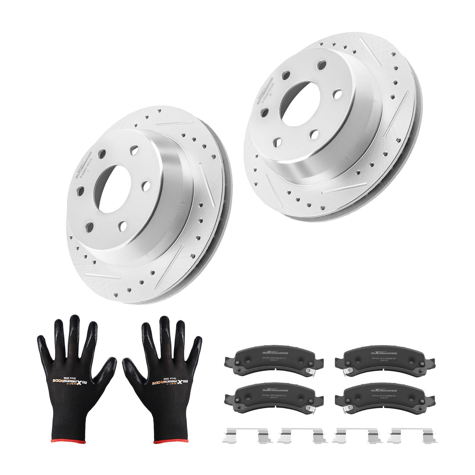 13″ Rear Drilled Brake Rotors+Pads Set for Cadillac Escalade 2002-2006 S-55084