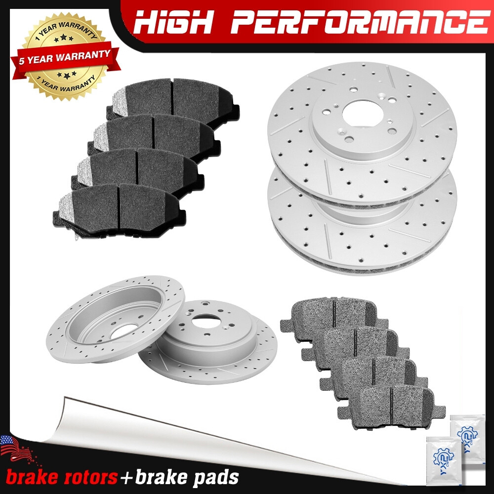 313mm Front & Rear Disc Rotors Ceramic Brake Pads for 2003 – 2008 Honda Pilot