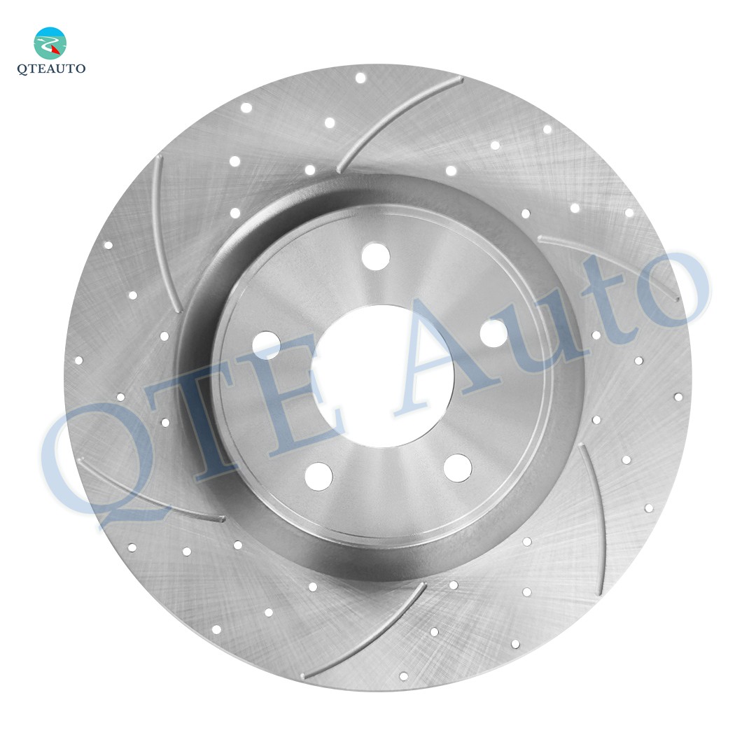 6P Front 320mm Drilled Brake Rotors-Ceramic Brake Pad For 2017-2019 Infiniti Q60