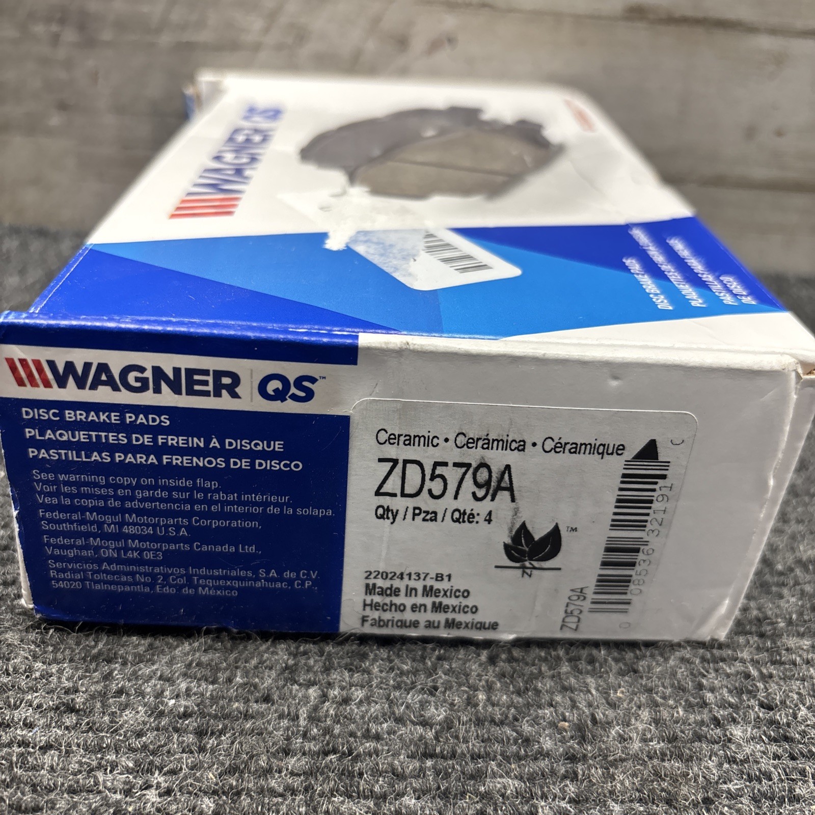 Wagner ZD579A Quick Stop Ceramic Disc Brake Pad Set