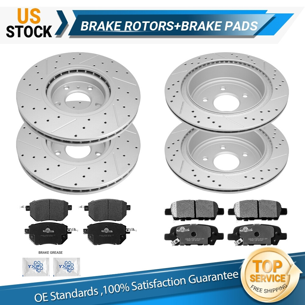 Front & Rear Disc Rotors + Ceramic Brake Pads for 2005 – 2007 2012 Nissan Murano