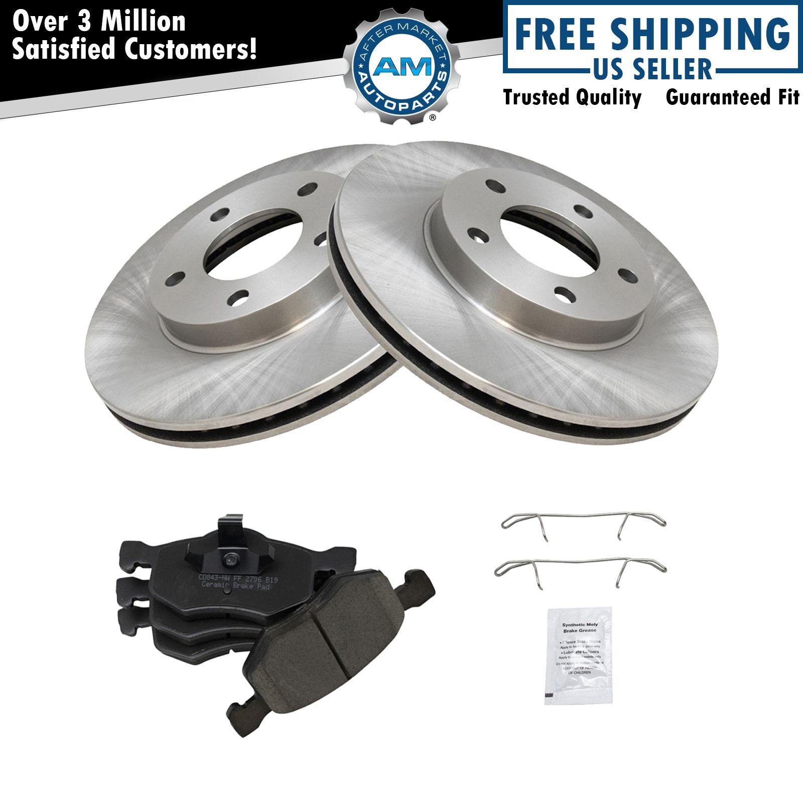 Front Ceramic Brake Pads & Rotors Kit for 01-07 Escape Tribute Mariner