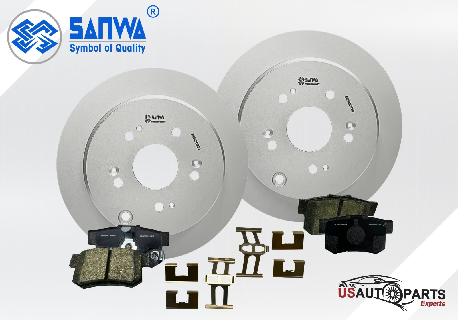 REAR BRAKE ROTOR VENTED GEOMET COATED &CERAMIC PAD KIT 304 mm FOR HONDA 05-18