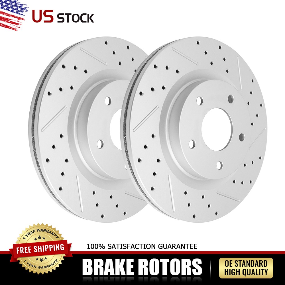 Front Drilled Brake Rotors Kit for 2007-2021 2022 2023 2024 2025 Nissan Altima