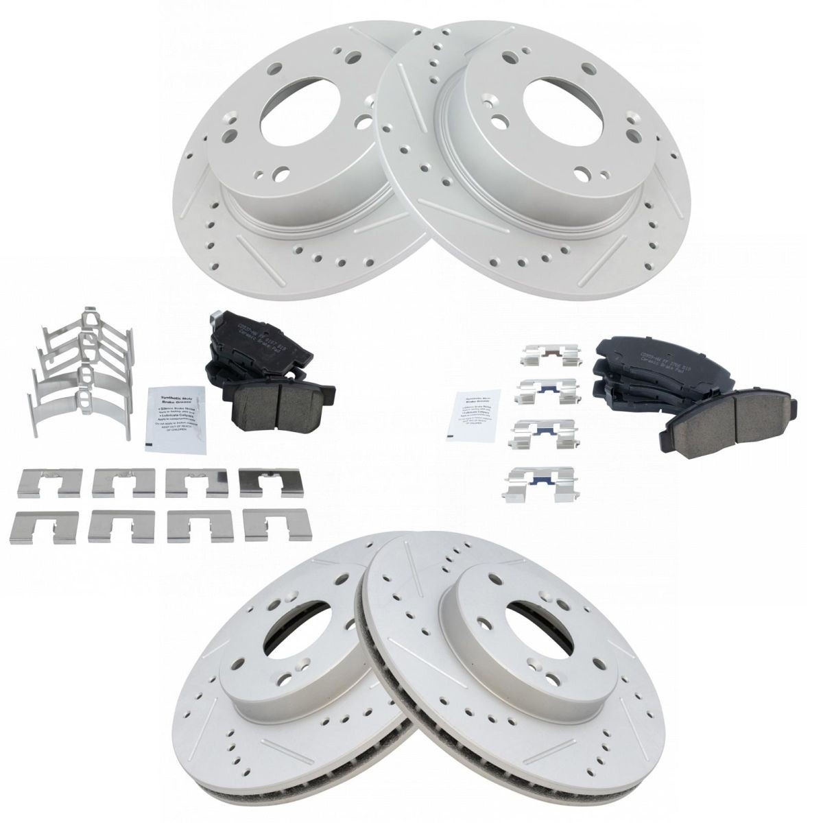 TRQ Ceramic Brake Pad & Performance Disc Rotor Kit For Honda Accord