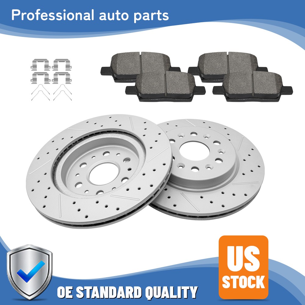 315mm Rear Disc Rotors Brake Pads For 2018-2021 Cadillac XT5 GMC Acadia Enclave