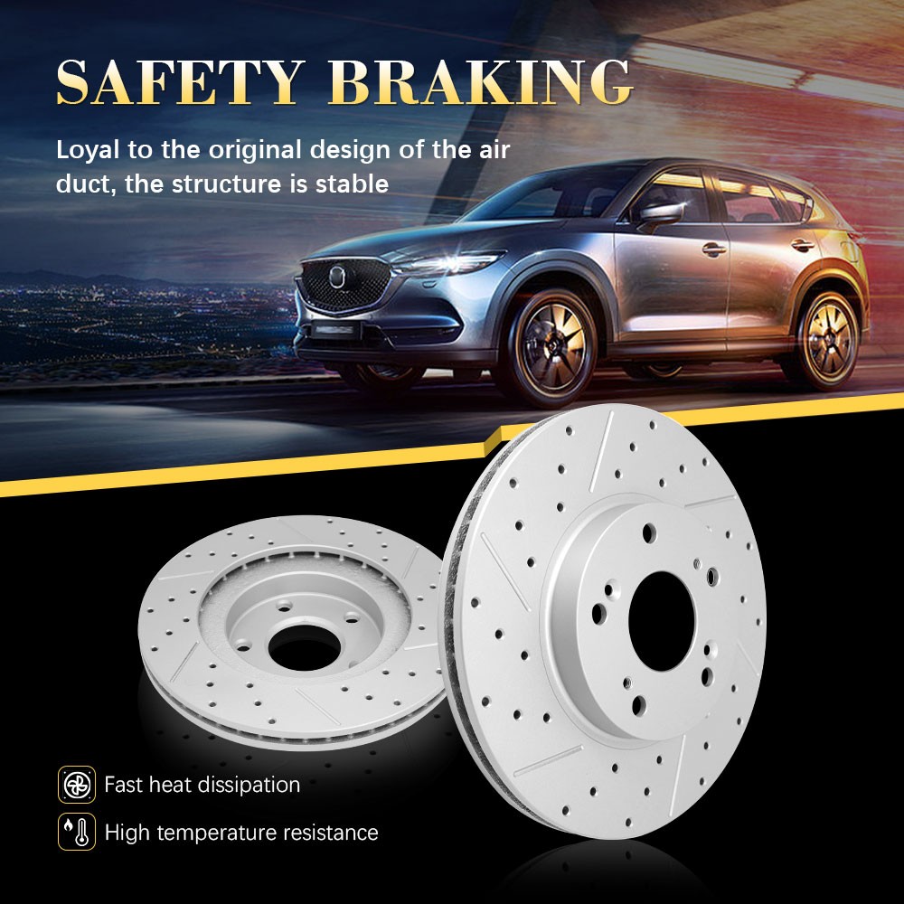11.89 inch (302mm) Rear Disc Brake Rotors Kit For 2005 – 2011 Audi A6 Quattro
