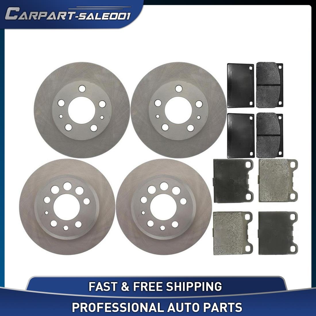 Front Rear Disc Brake Rotors Brake Pads Kit for 1975 Volvo 242 244 245 2.0L