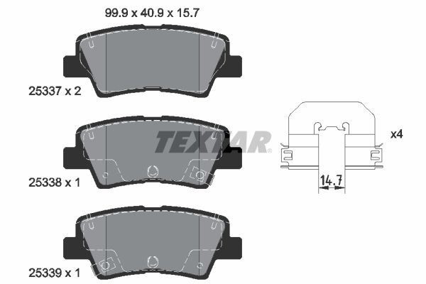 Textar Rear Solid Coated Brake Discs & Pads Braking Service Kit Fits Kia Niro