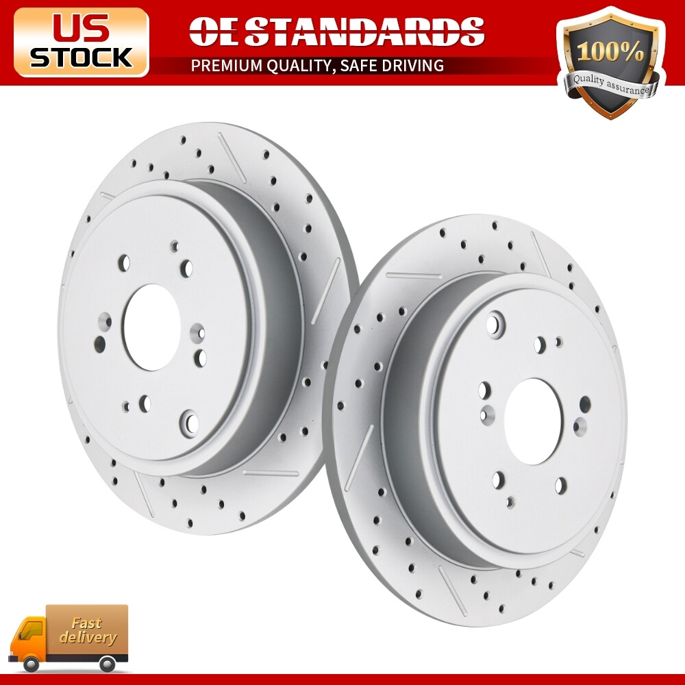 Rear Drilled Disc Brake Rotors for 2001 – 2006 Acura MDX 2003 – 2008 Honda Pilot