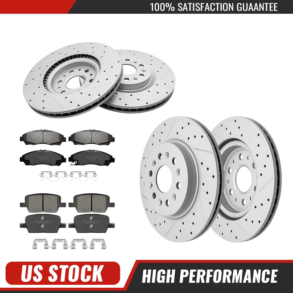 Front Rear Disc Rotors Ceramic Brake Pads Kit For Buick Enclave 2018 – 2019 Xt5