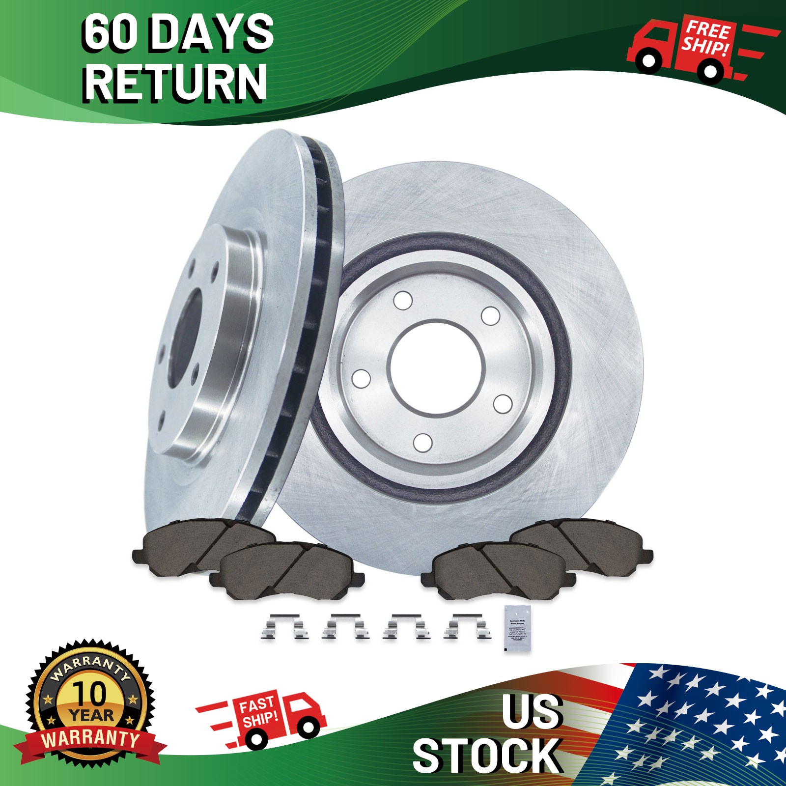 Front Drilled Rotors Brakes Pads for Jeep Compass Patriot Dodge Caliber Avenger