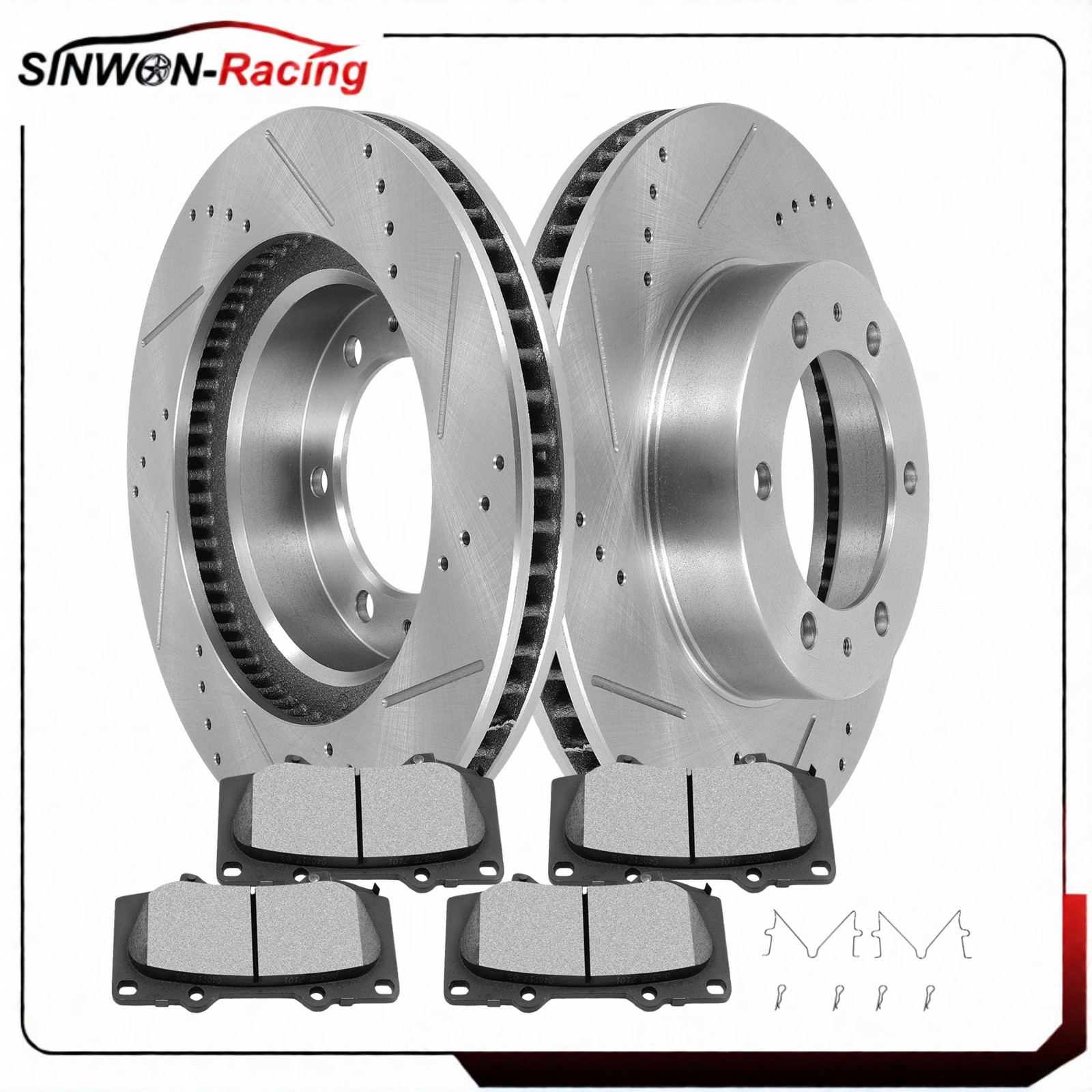 12.56″ Front Drilled Disc Rotors Brake Pads For Toyota Tacoma 4Runner FJ Cruiser