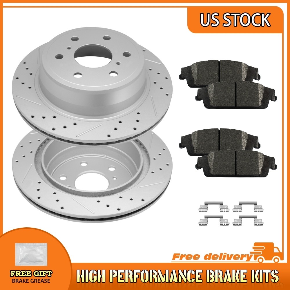 Rear Drilled Brake Rotors Ceramic Pads For Sierra 1500 Yukon/Yukon XL 2014-2020