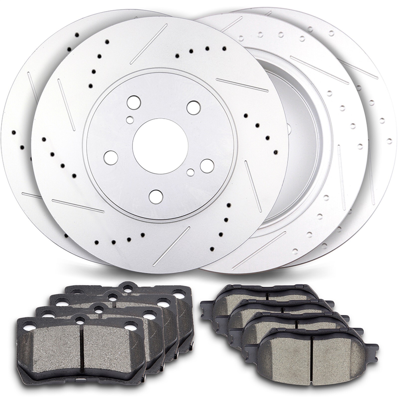 Fits 09 10 11 12 Lexus IS250 Front And Rear Brake Rotors Ceramic Pads Drill Slot