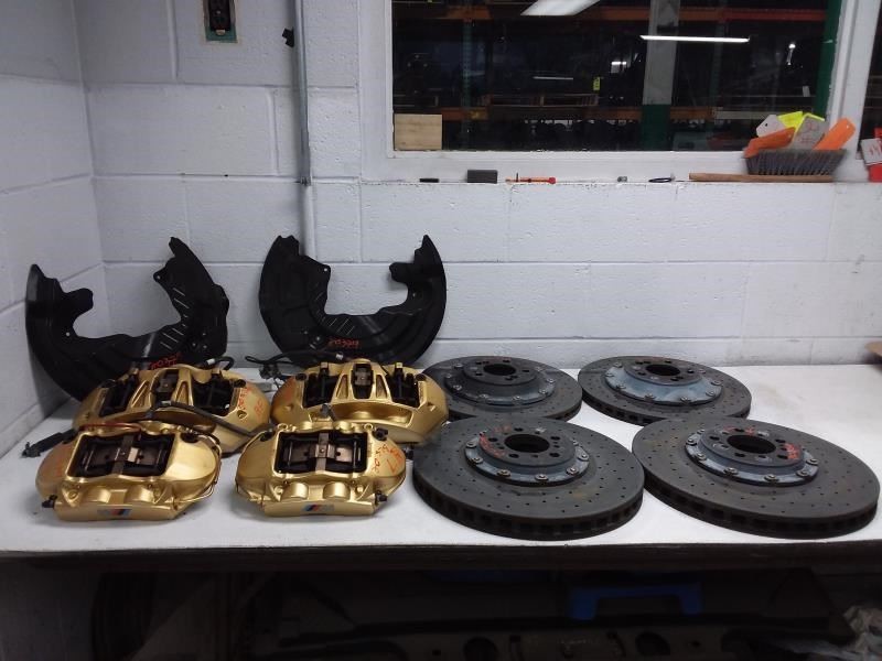 BMW F82 F83 M3 M4 Ceramic Brake and Caliper Set OEM Gold Calipers Ceramic Brakes