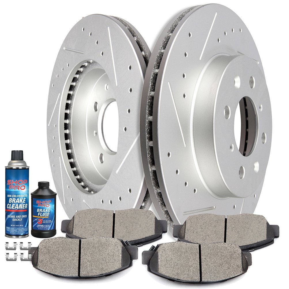 Drilled Slotted Front Brake Pads And Rotors For Honda Civic 1996-05 Performance