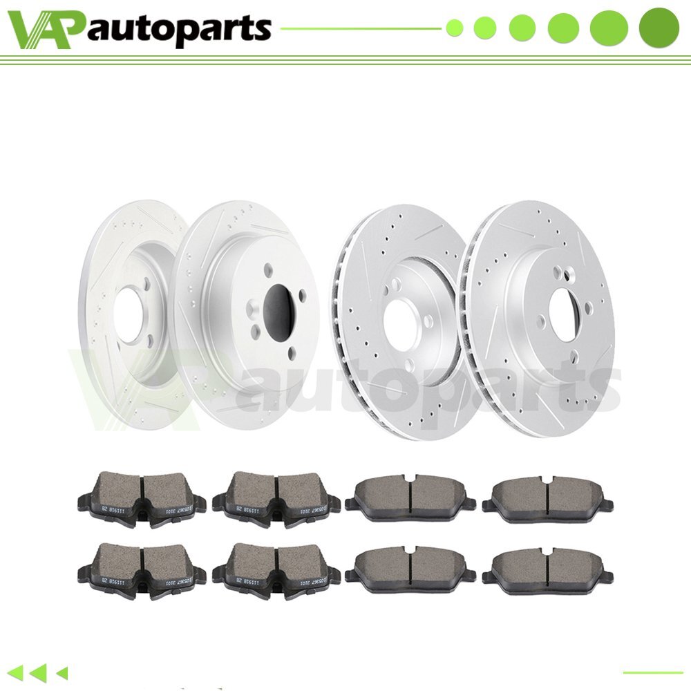 Brake Pads And Rotors Front Rear For 2007-2015 Mini Cooper 1.6L Drilled