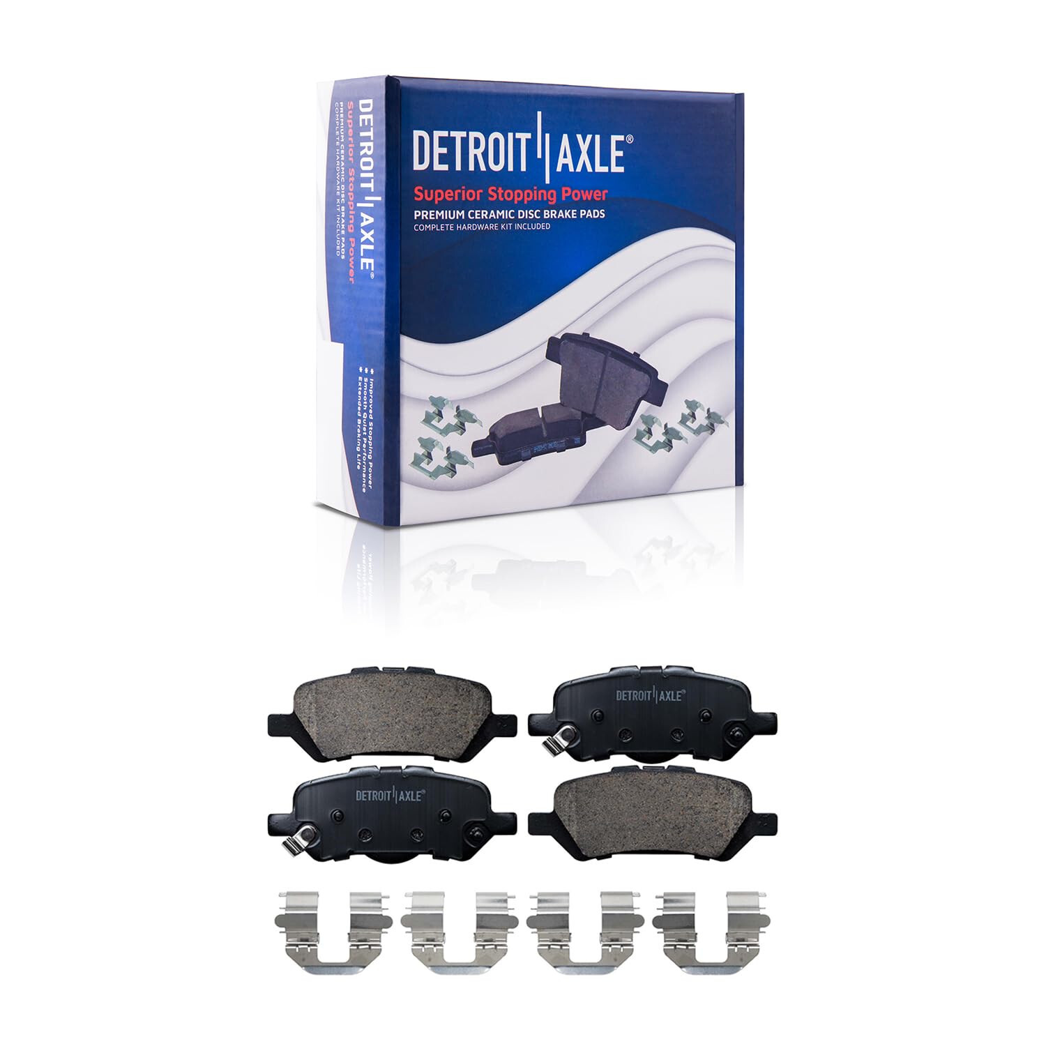 Brake Solid Rotors + Brake Ceramic Pads for Toyota Venza Rear Brakes Pads Kit