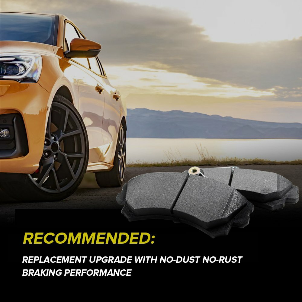 For 2014 – 2021 Kia Soul Front & Rear Drilled Brake Rotors + Ceramic Brake Pads