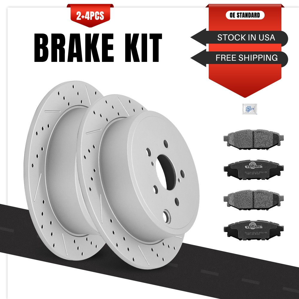 286mm Rear Brake Rotors Brake Pad for 2010 – 2014 Subaru Forester Impreza