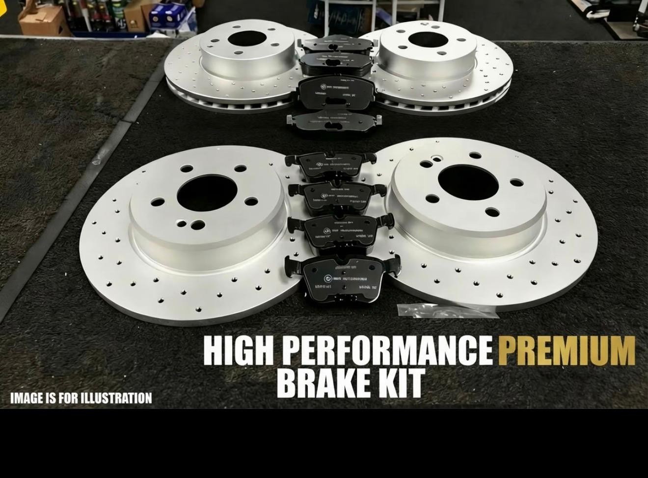 FOR VW CADDY 1.6 PETROL MK3 FRONT REAR DRILLED BRAKE DISCS & BREMBO PADS