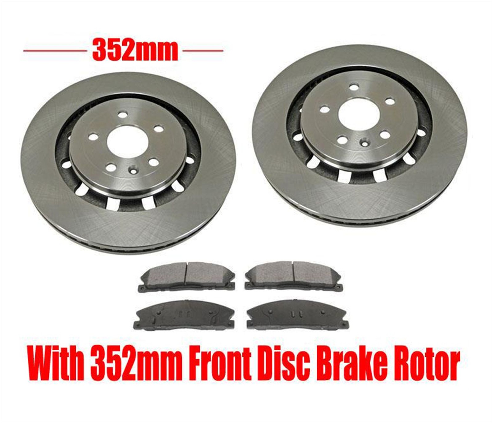 For 13-19 Explorer Improved Performance Front Rotors & Ceramic Pads 352MM H/D