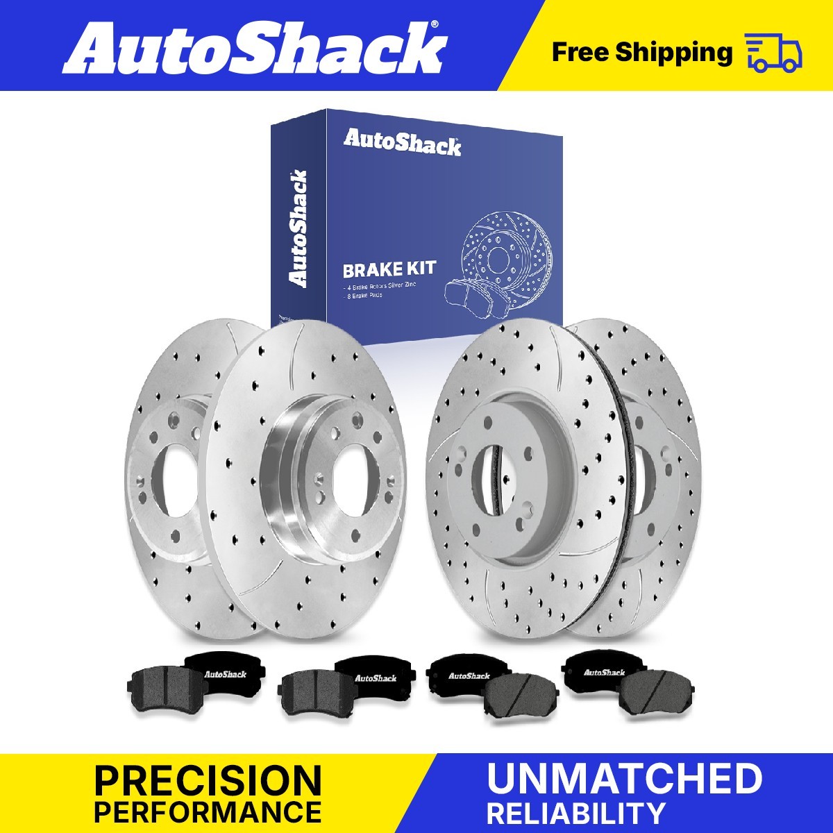 Front Rear Drilled Slotted Brake Rotors Premium Pads for Kia, Sportage 2012-2016