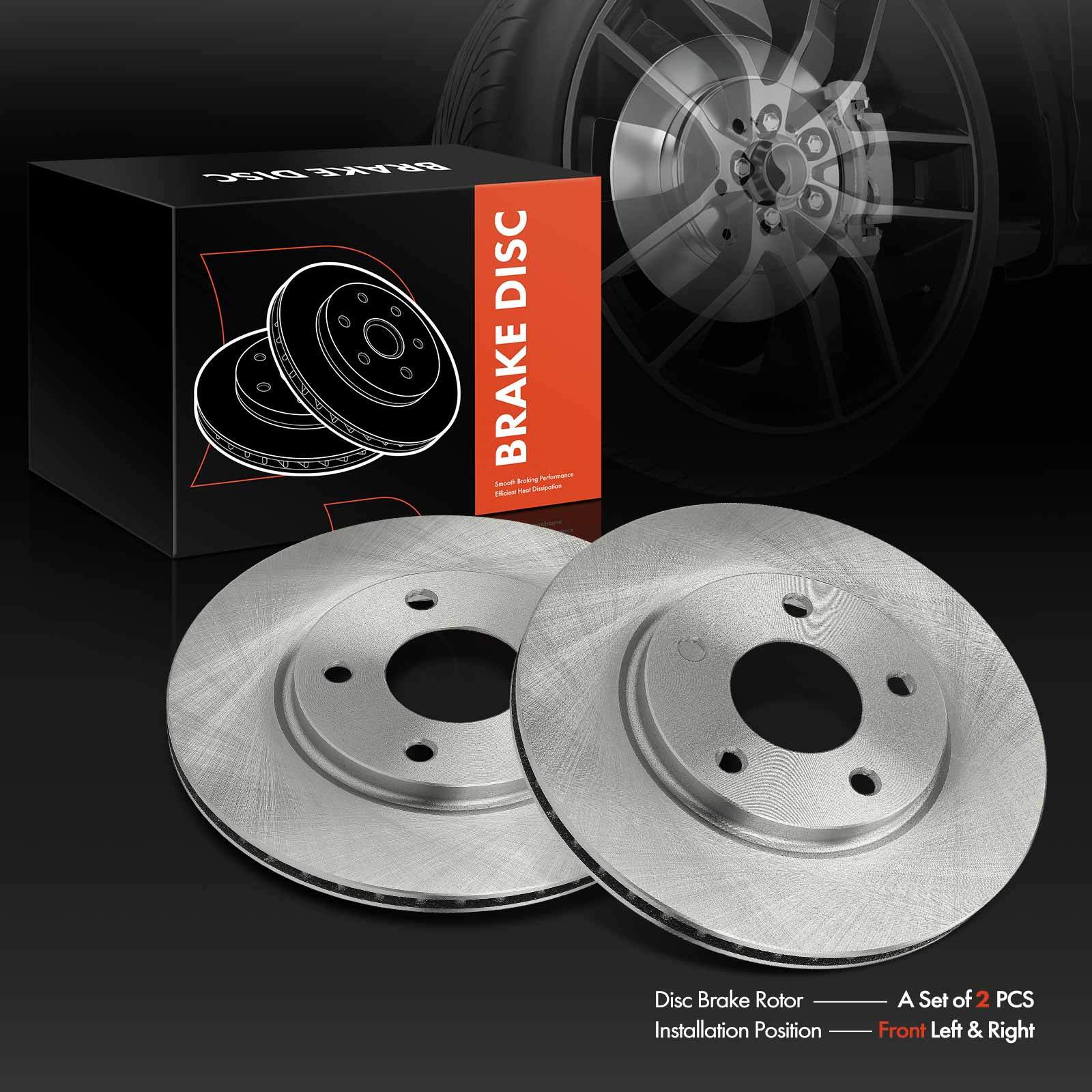 2Pcs 276mm Front Disc Brake Rotors for Dodge Caliber Mitsubishi 2007-2012 Lancer