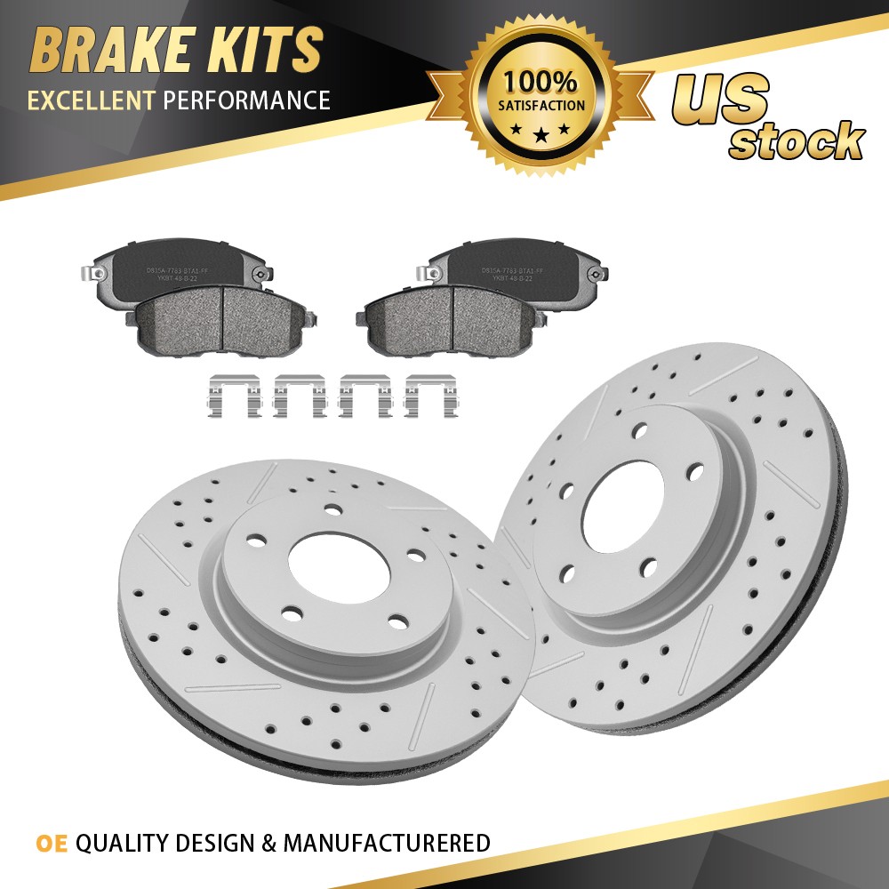 Front Brake Disc Rotors and Pads Kit For 2013-2019 Nissan Sentra 2-Wheel Set