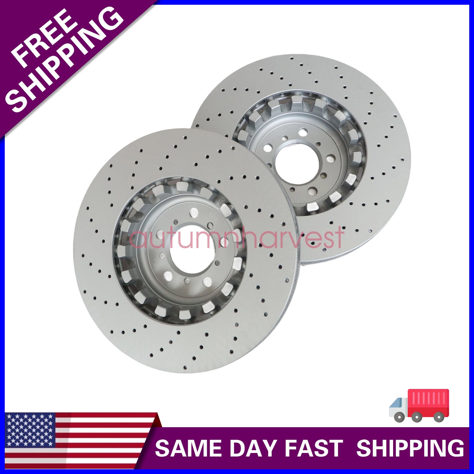 Fits For BMW F80 F87 F82 Pair Front 380mm Brake Disc Rotors Left+Right Side US