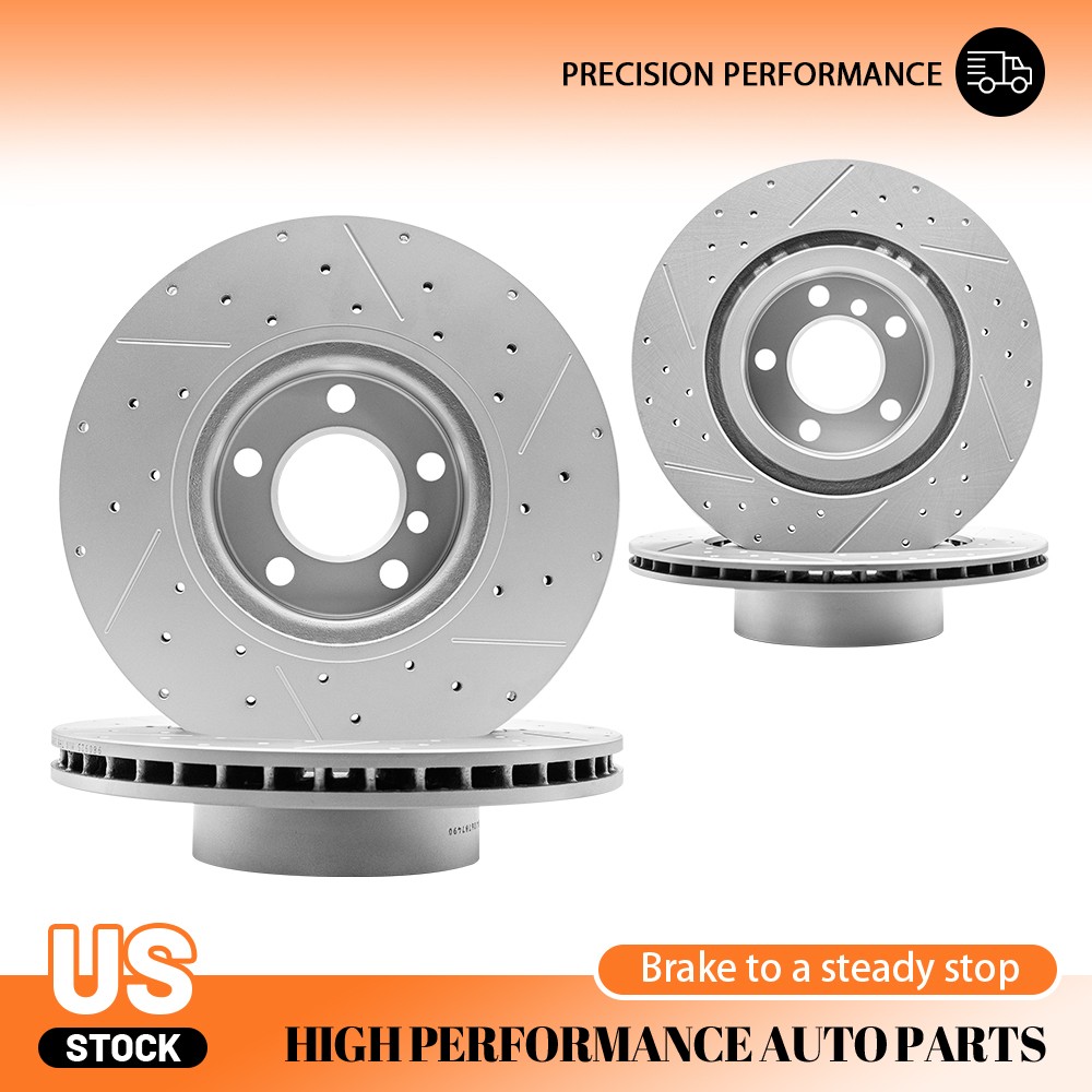 Front & Rear Premium Drilled Slotted Disc Brake Rotors Set for BMW X3 X4 2015-18