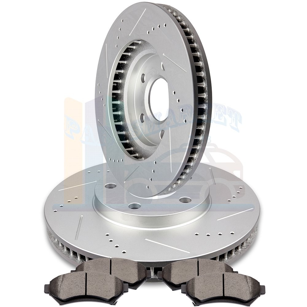 2X Front Disc Brake Rotors and 4X Pads For Chevrolet Impala OLDSMOBILE AURORA