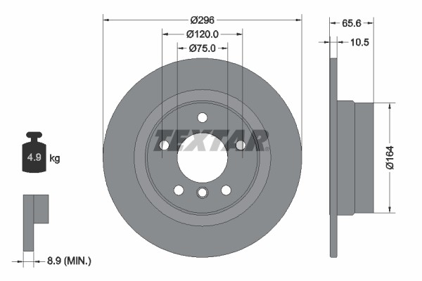 Textar 92133103 Brake Disc for BMW, BMW (Brilliance)