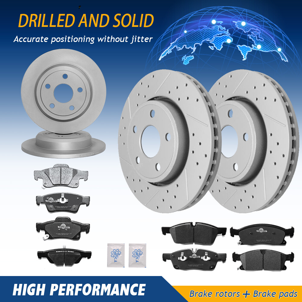 Front Rear Disc Brake Rotors Ceramic Pads For Dodge Durango Jeep Grand Cherokee