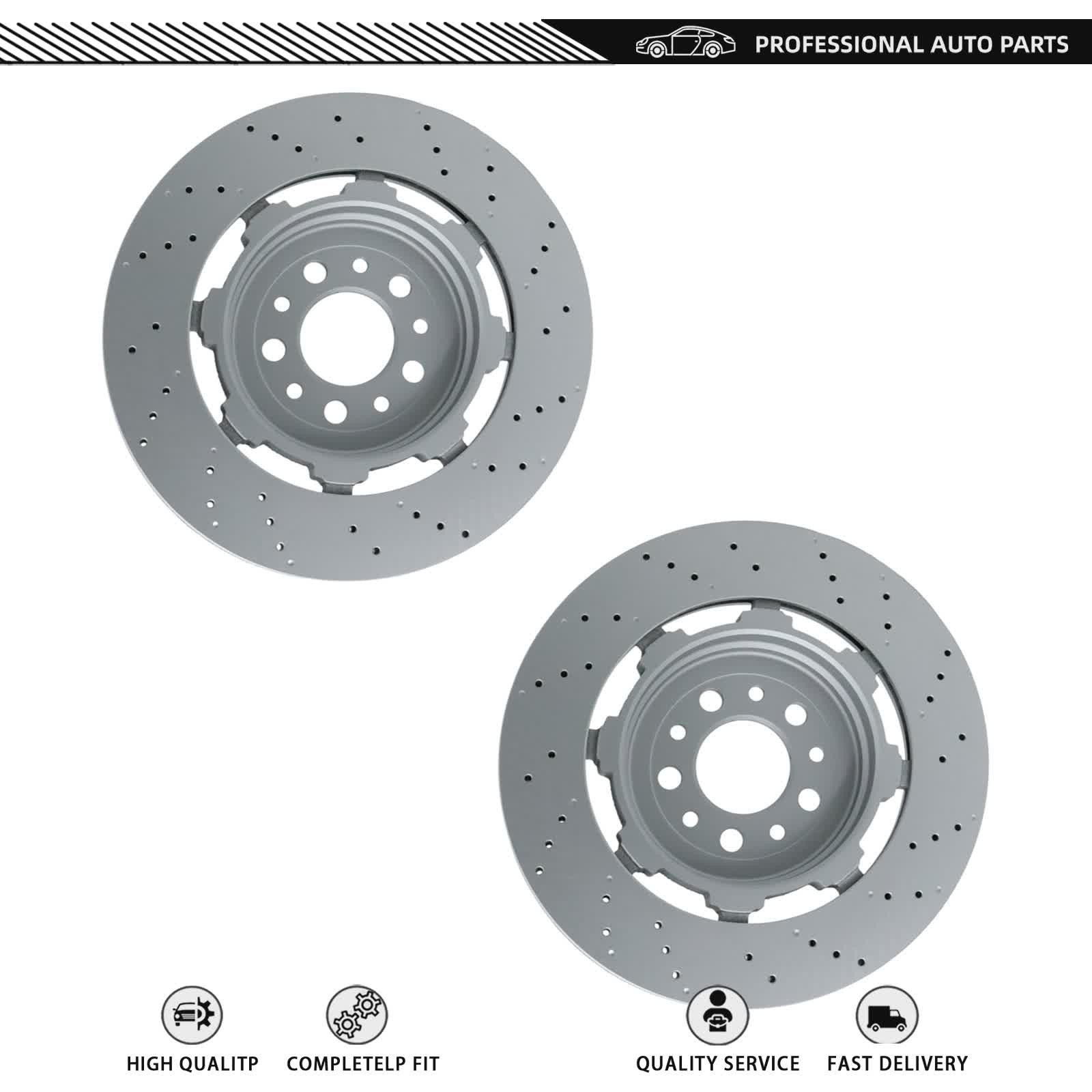 2x Rear Brake Rotors For Alfa Romeo 2017-2024 Giulia 2018-2024 Stelvio 2.9L V6