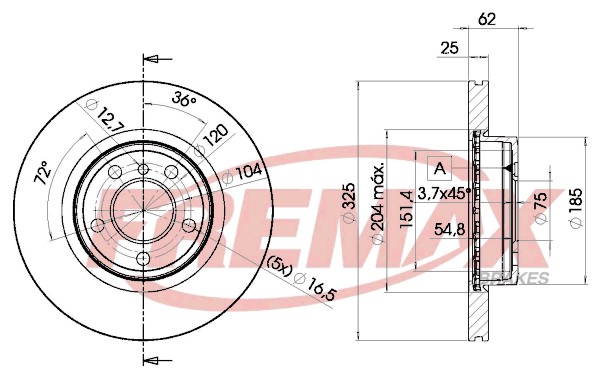 Remax BD-2217 Brake Disc for BMW
