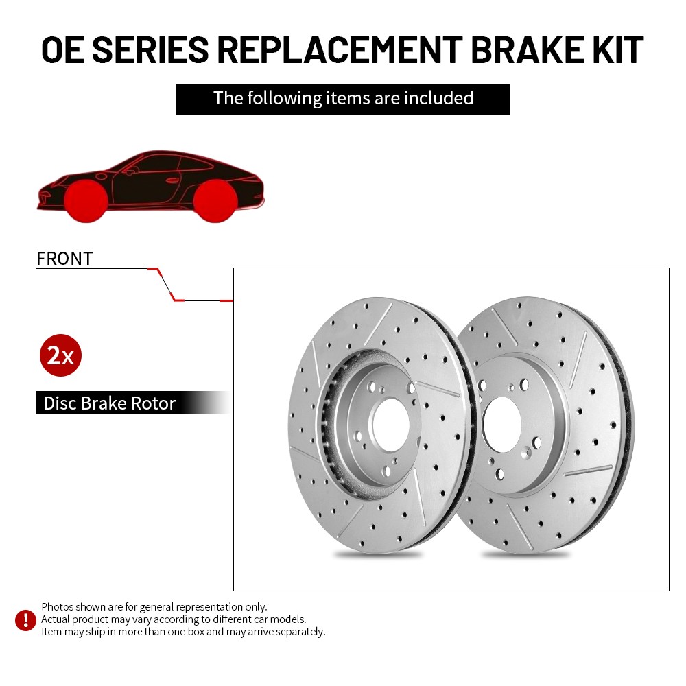 Front Rear Brake Rotor For 2002-2024 Dodge Ram 1500 Dodge Durango Chrysler Aspen