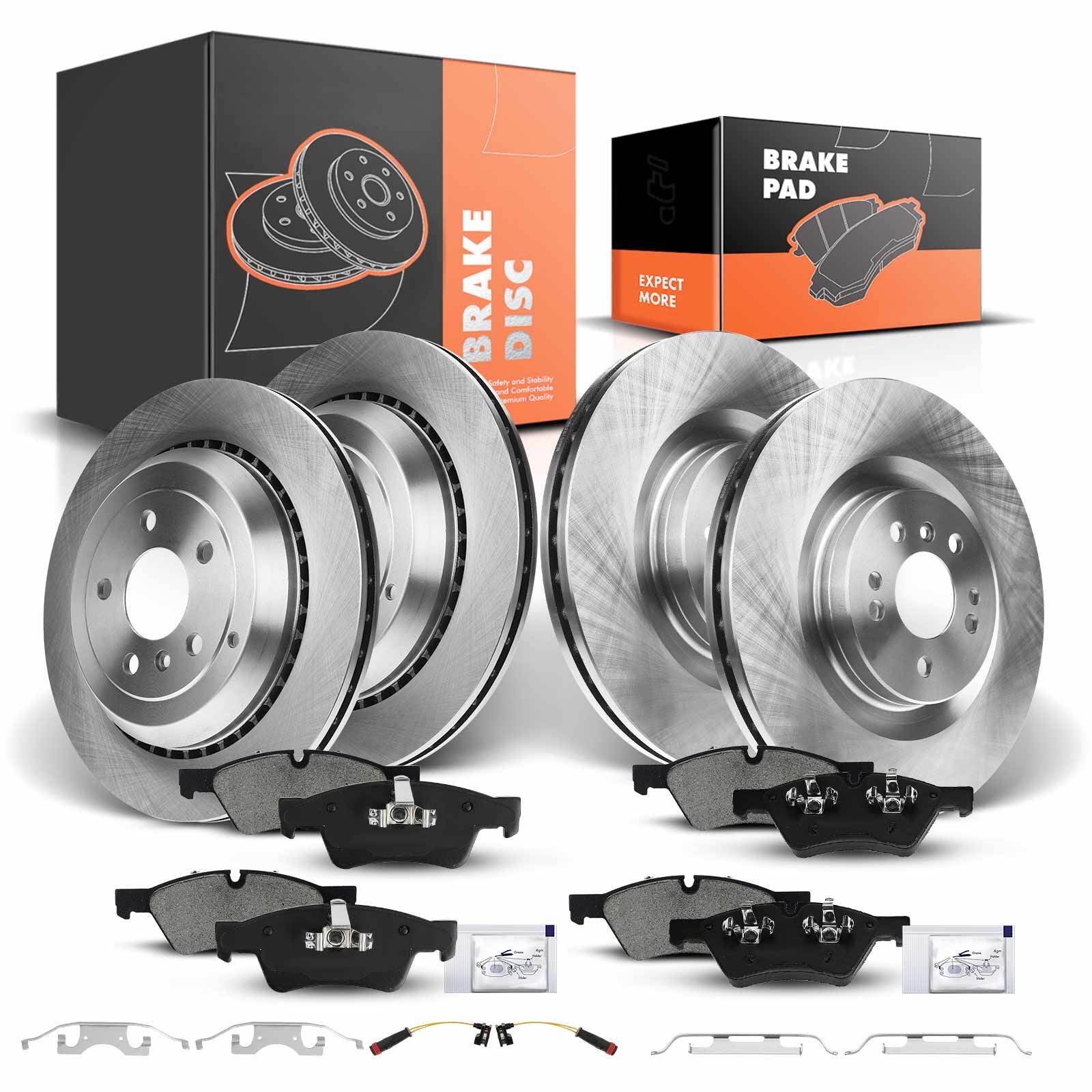 Disc Rotors & Ceramic Brake Pads for Mercedes-Benz X164 W164 W251 Front & Rear
